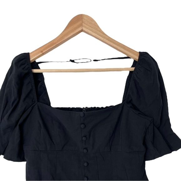 Reformation Talina Black Organic Cotton Top 6 - Picture 6 of 8